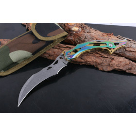 Bear Head Titanium Wholesale High Quality Fixed Knife Claw Karambit Tool UD405053